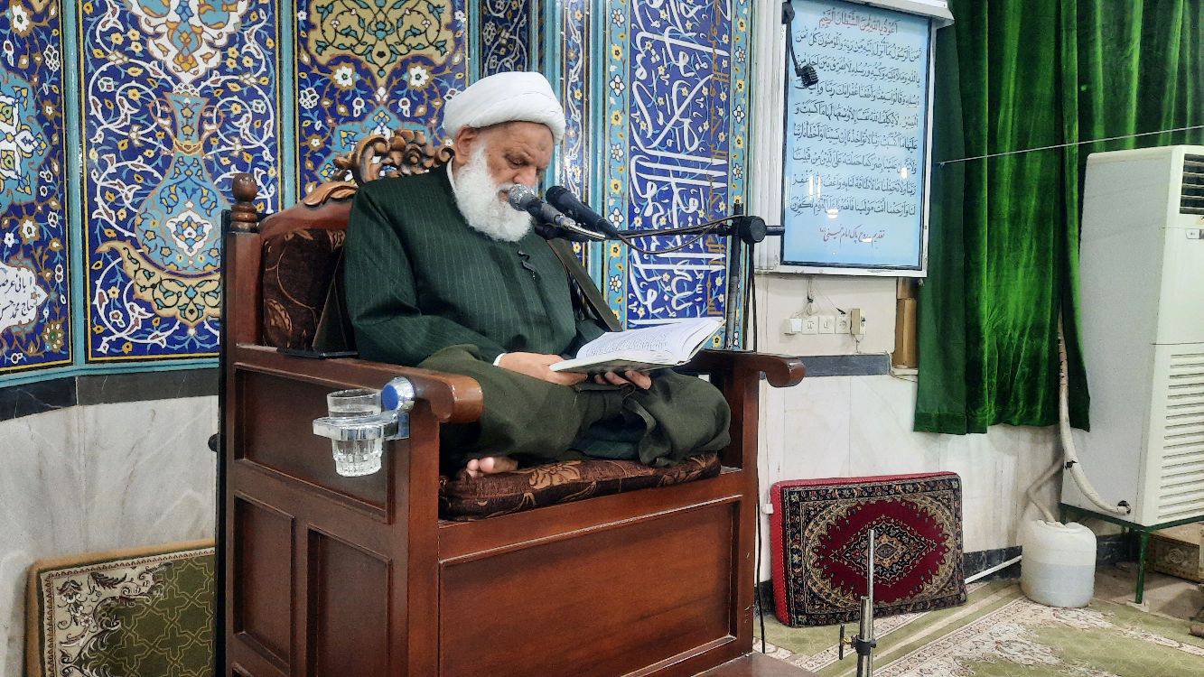 «سخنرانی آیت‌الله کمیلی خراسانی درباره غیبت و پیامدهای آن در مسجد آیت‌الله شهید مصطفی خمینی»
